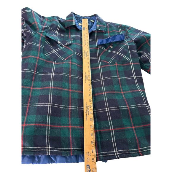VTG Trails End Men XL Plaid Wool Quilted Jacket lined Button Shirt Shacket Chore - Picture 5 of 9